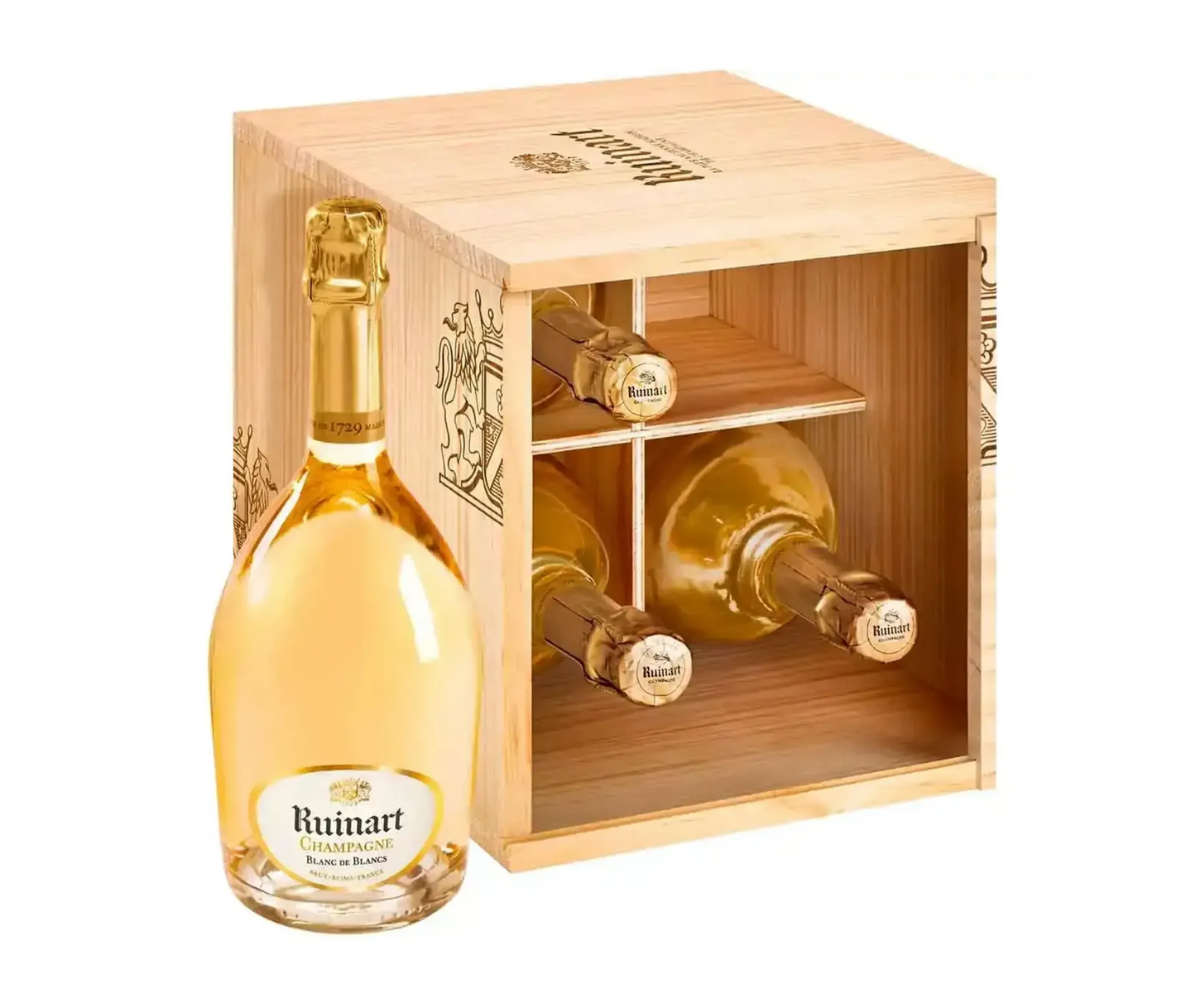 Champagne Ruinart - Coffret 4 bouteilles Blanc de Blancs - AOP Champagne - Blanc