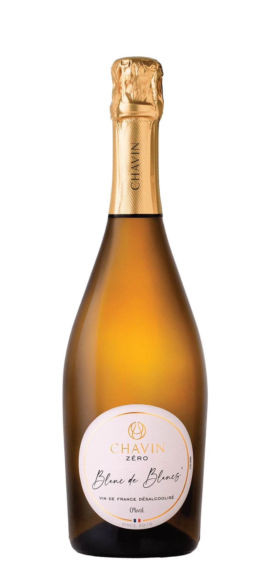 Chavin Zero -  Blanc de Blancs Effervescent - Vin De France -  Désalcoolisé